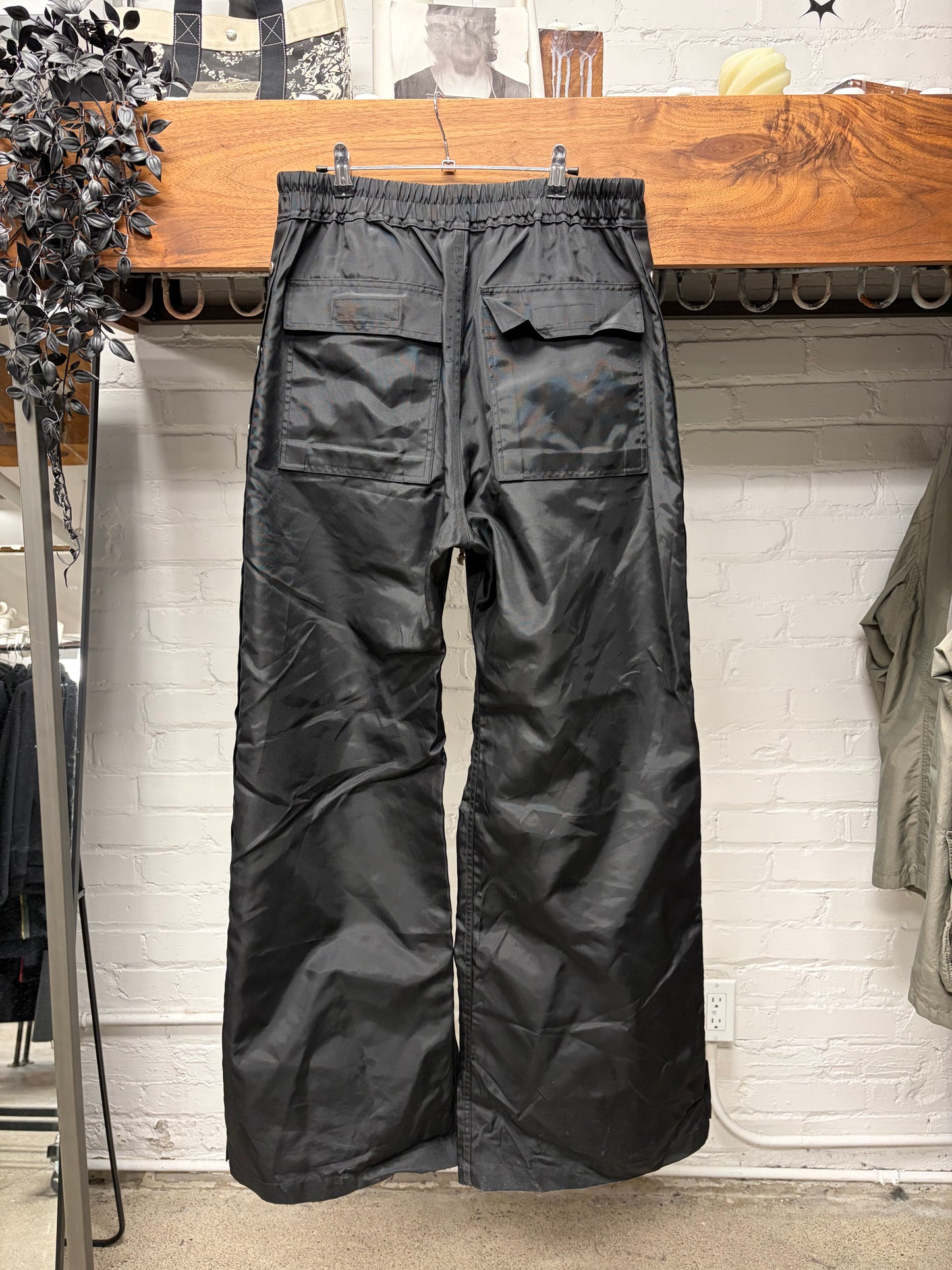 Rick Owens ‘Pusher’ Button Snap Wide Leg Pants