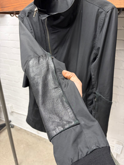 2000s Rick Owens ‘Mollino’ Jacket with Blistered Lambskin Sleeve Covers