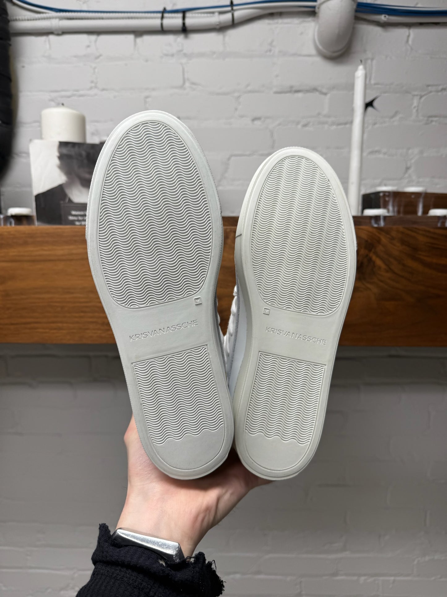 Kris Van Assche ‘Multi-Lace’ White Leather High Top Sneakers