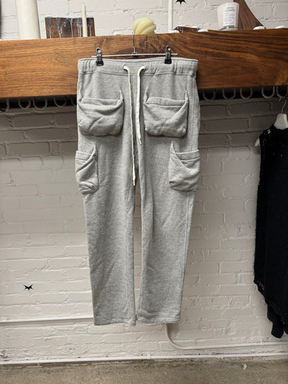 Number (N)ine Grey Cotton Cargo Sweatpants
