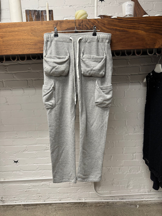 Number (N)ine Grey Cotton Cargo Sweatpants