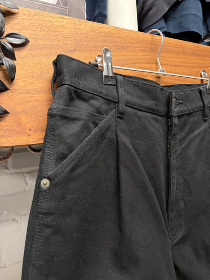 Ganryu by Comme Des Garçons Wide Leg Black Heavyweight Zipper-Back Denim
