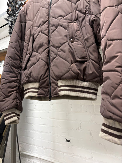 Dries Van Noten Quilted Brown ‘Back-Zip’ Bomber Jacket
