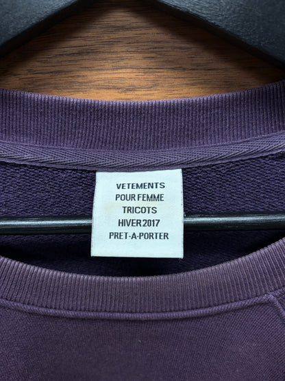 AW2017 Vetements ‘Unskinny’ Oversized Purple Sweatshirt
