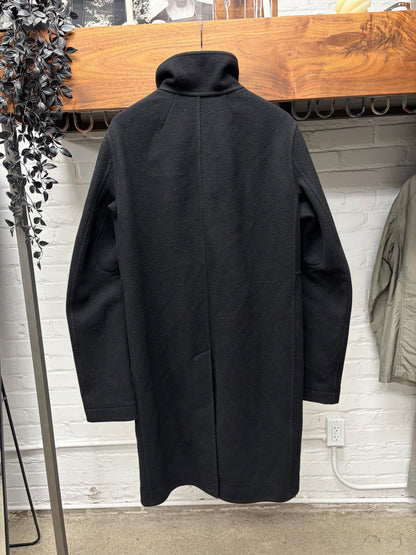 AW2015 Rick Owens ‘Mollino Zip’ Full Length Black Wool Coat