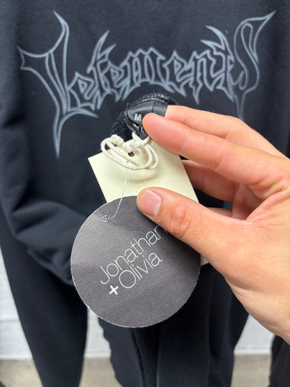 SS2016 Vetements x Champion Reversible ‘Metal Logo’ Oversized Black Sweatshirt