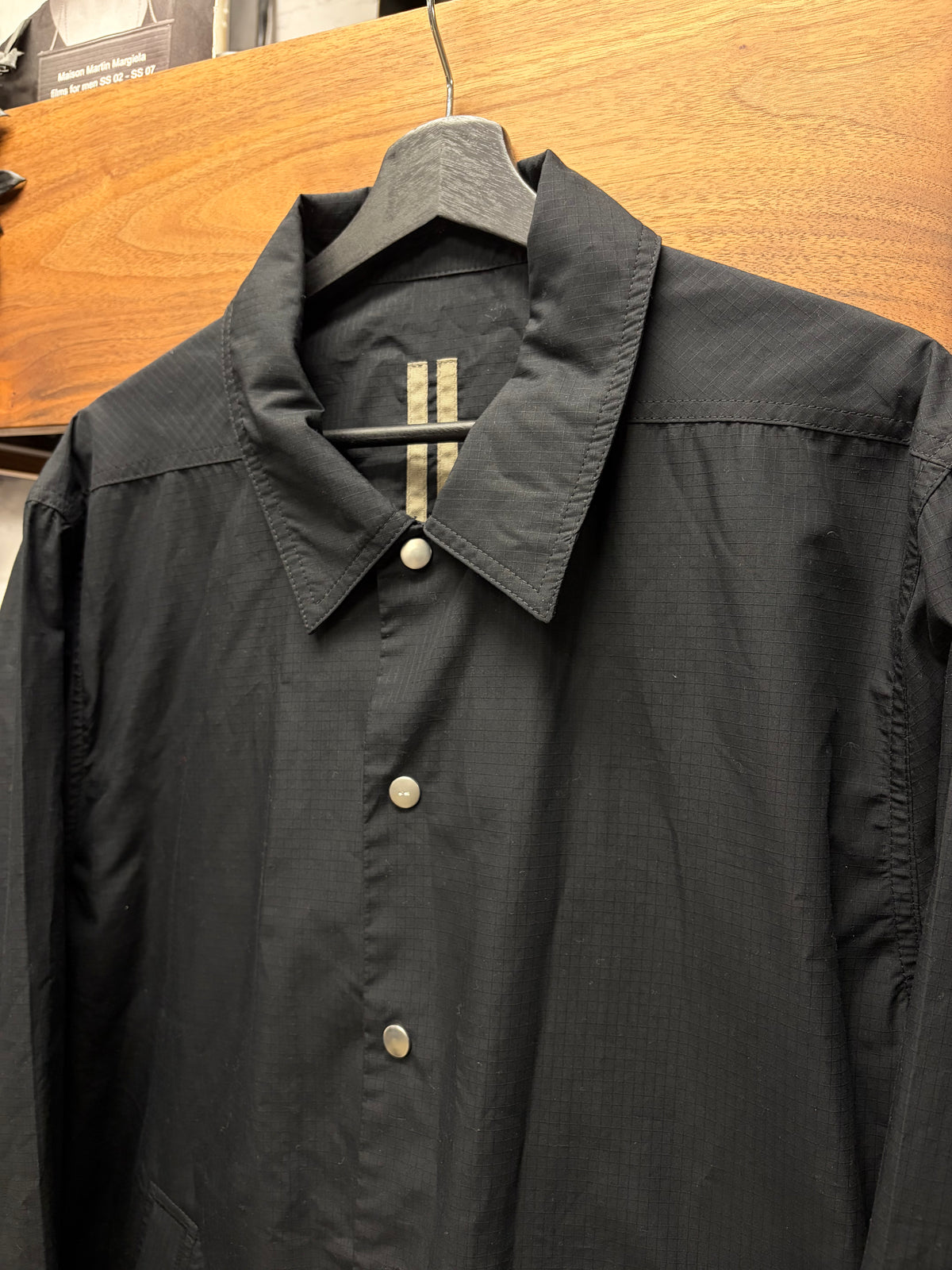 Rick Owens DRKSHDW Black Ripstop Button Snap ‘Coaches’ Jacket