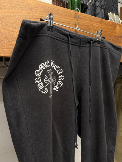 Vintage Chrome Hearts Black ‘T-Bar’ Horseshoe Logo Drawstring Sweatpants