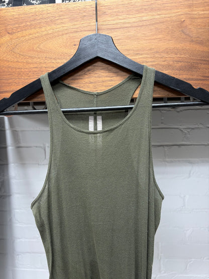 AW2022 Rick Owens ‘Strobe’ Green Jersey Cotton Tank Top Dress
