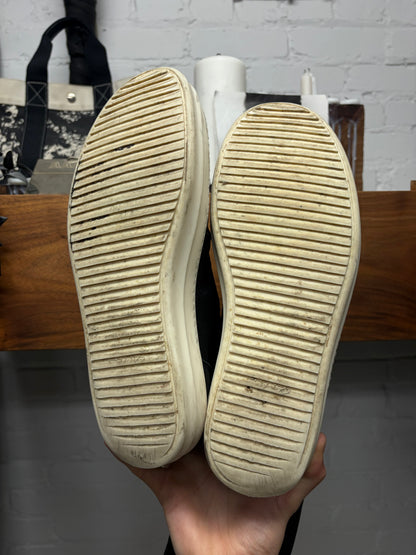 Rick Owens ‘Sock Runner’ Black Lambskin Leather ‘Ramones’ Low Top Sneakers