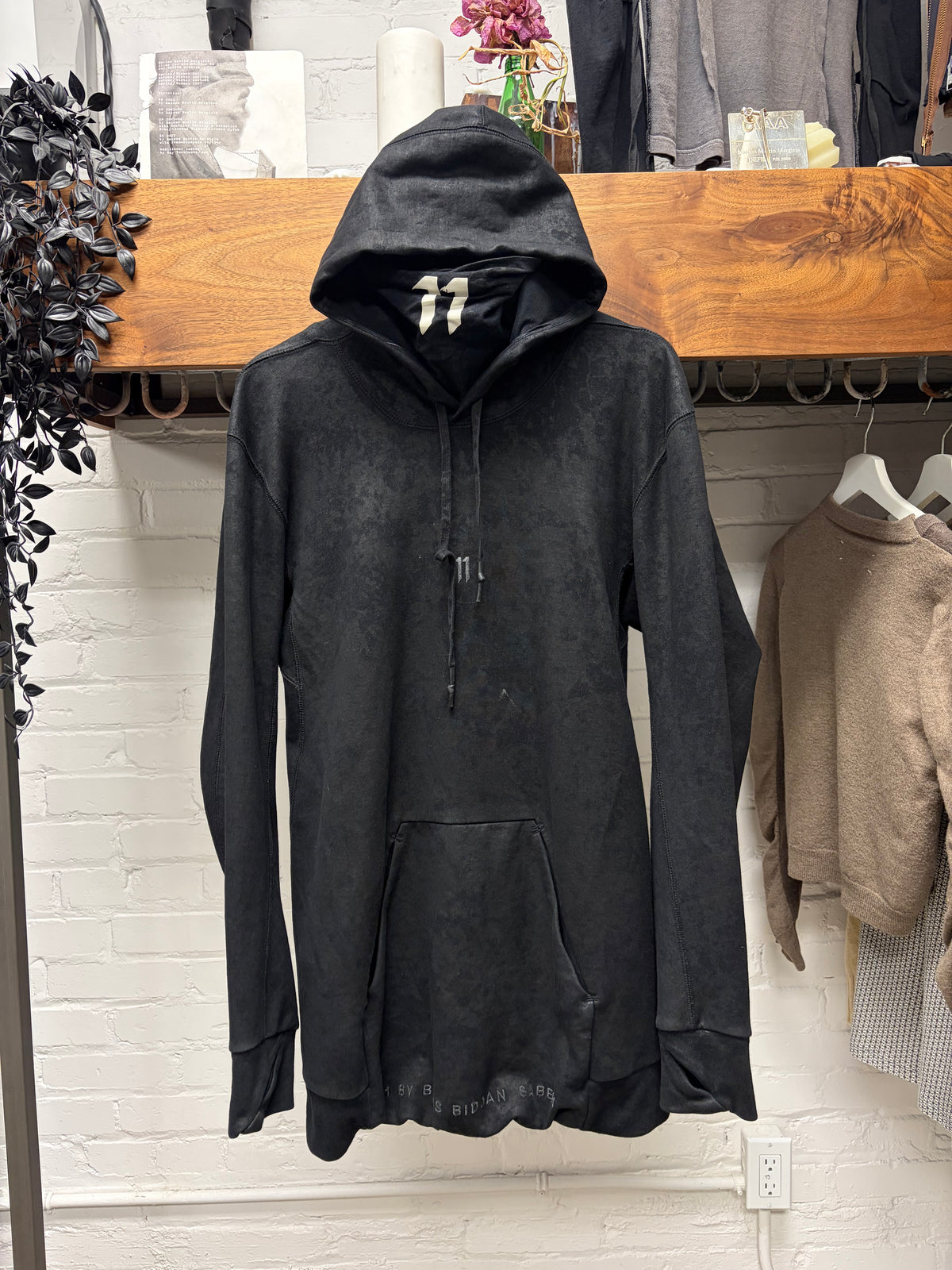 11 by Boris Bidjan Saberi ‘Oil Waxed’ Black Mask Hoodie