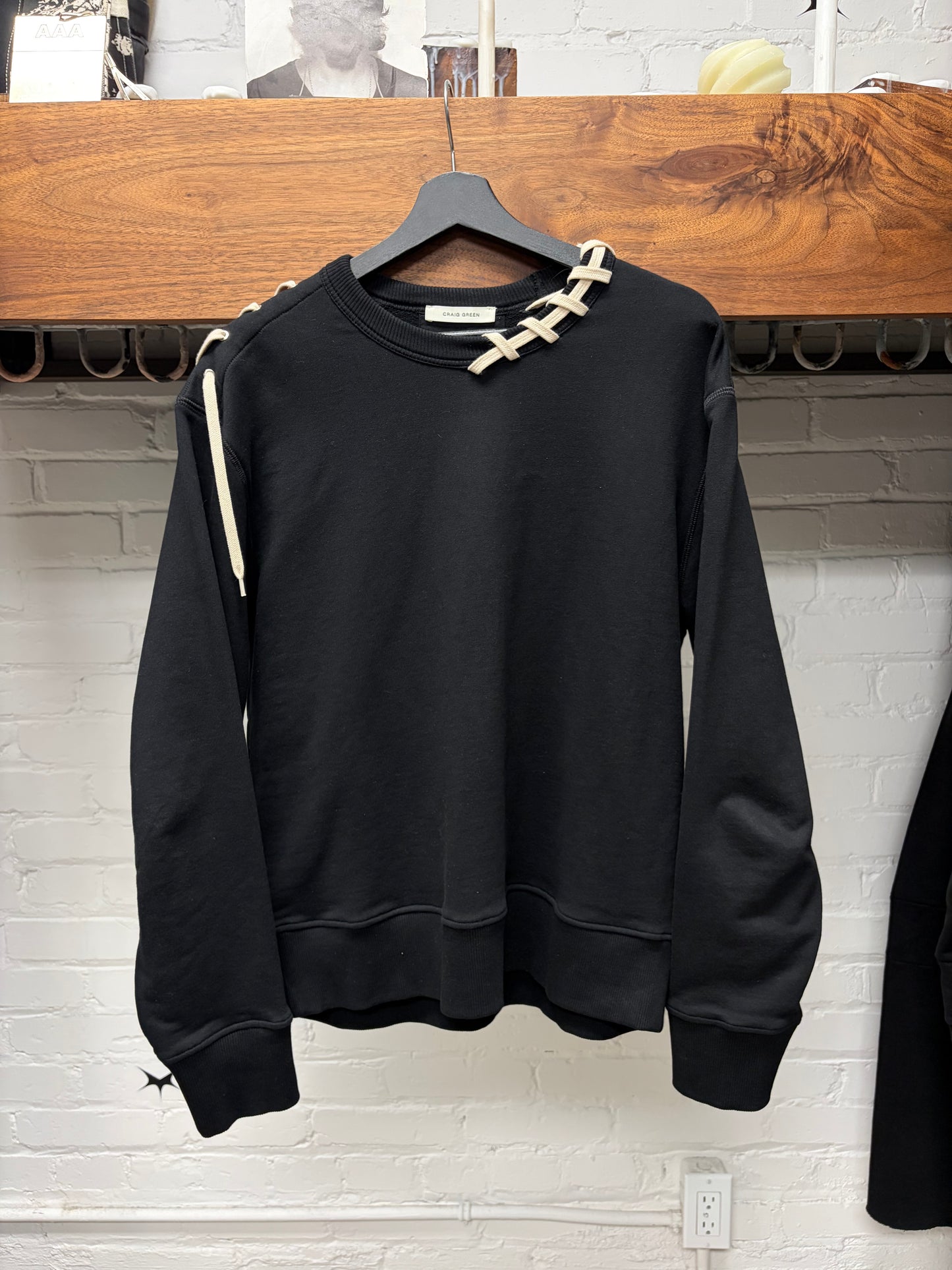 Craig Green ‘Rope Lace’ Black Crewneck Sweatshirt