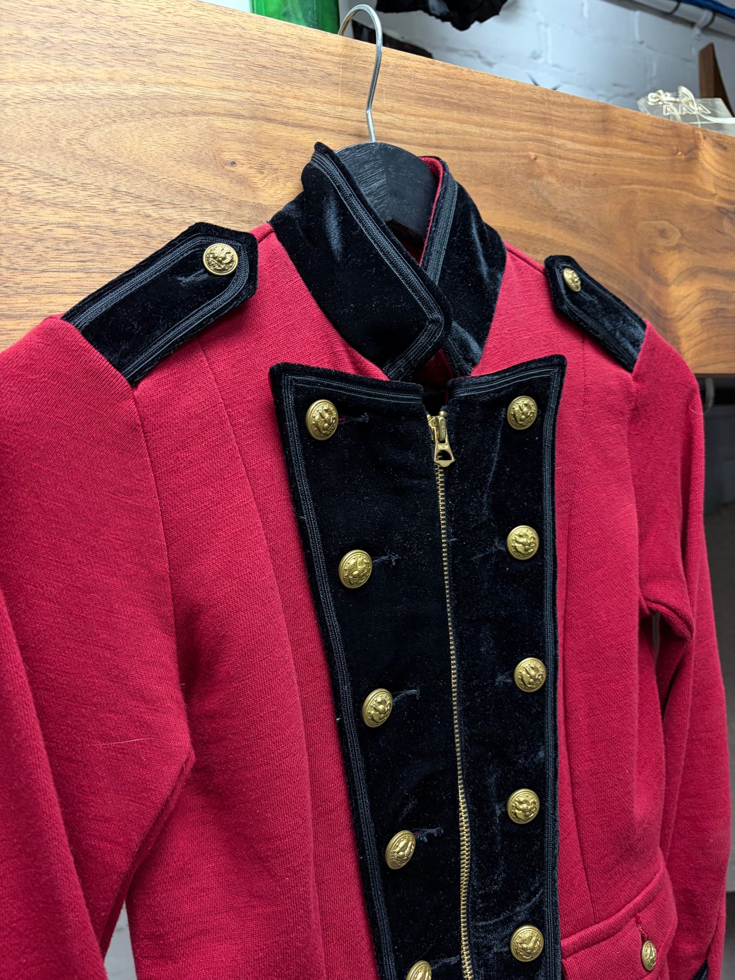 Ralph Lauren Denim & Supply Co ‘Napoleon’ Red/Black Velour Jacket