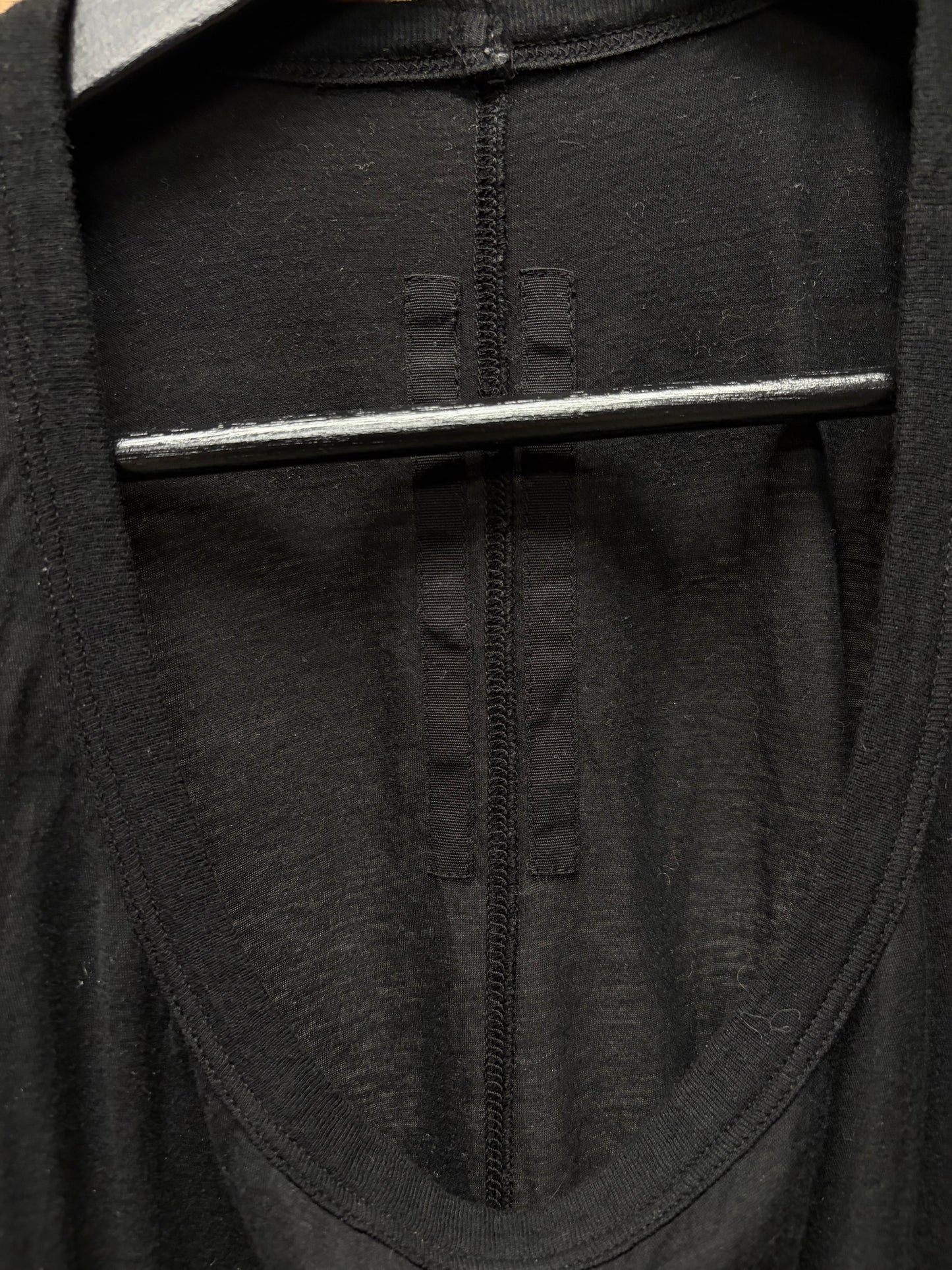 Rick Owens Mainline Ribbed Black Tank Top