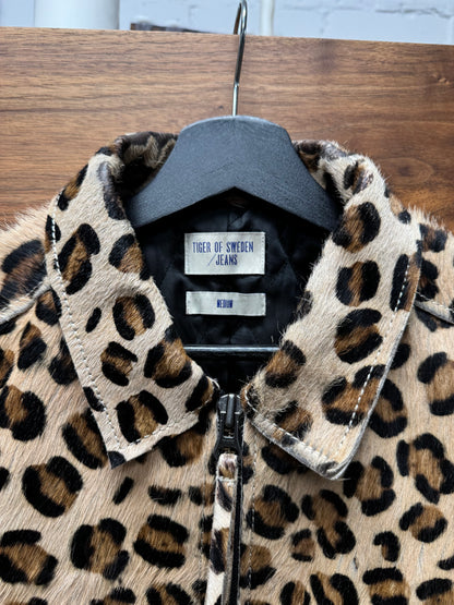 Tiger Of Sweden ‘Pony-Hair’ Leopard Pattern Zip-Up Jacket