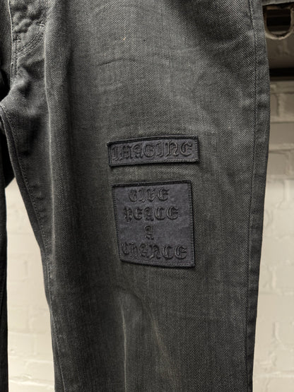AW2004 Number (N)ine ‘Give Peace a Chance’ Patchwork Denim