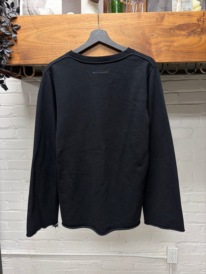 2017 Maison Margiela ‘Raw Hem’ Black Cotton Sweatshirt