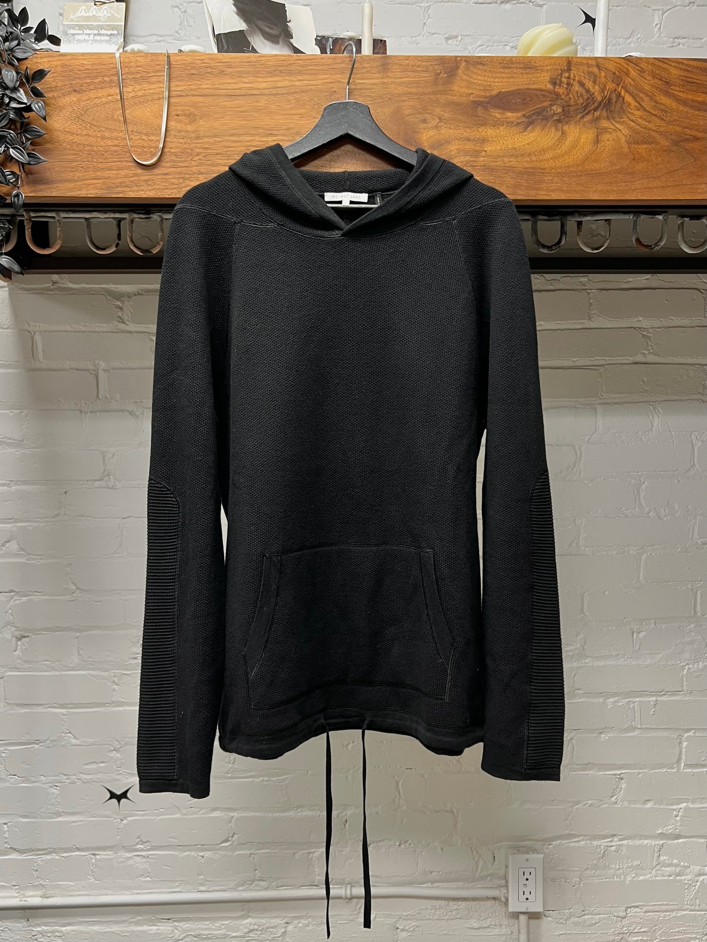 Helmut Lang Black Thermal ‘Bondage’ Hoodie