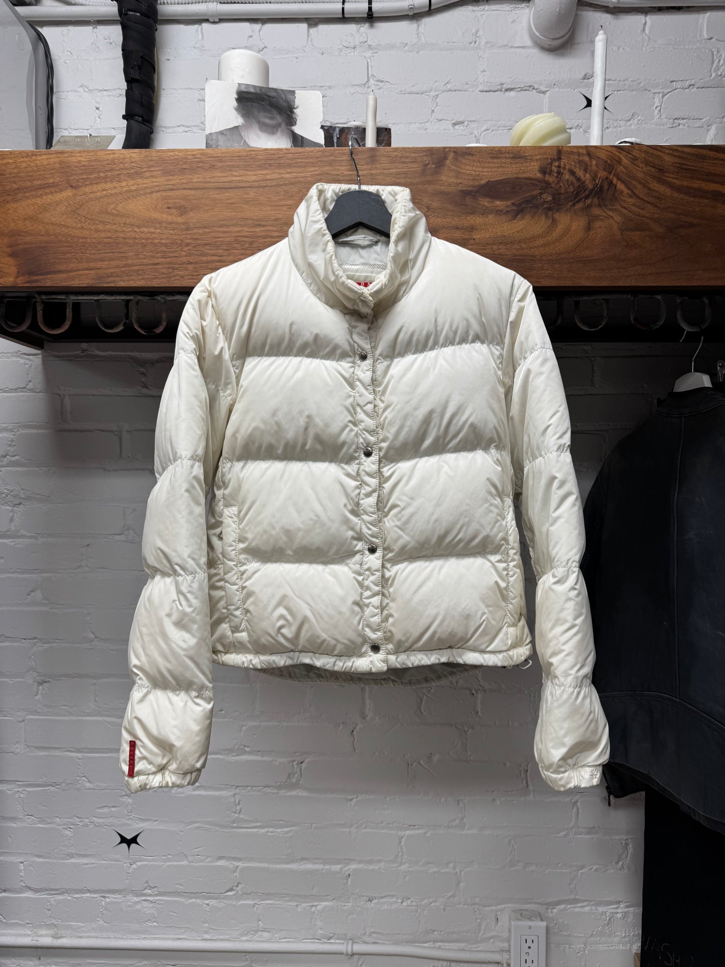 Prada Sport ‘Linea Rossa’ Down Filled White Down Filled Jacket