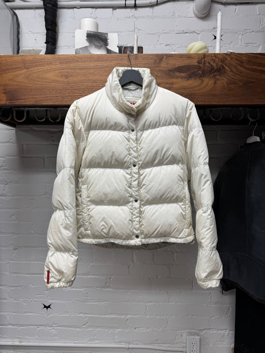 Prada Sport ‘Linea Rossa’ Down Filled White Down Filled Jacket