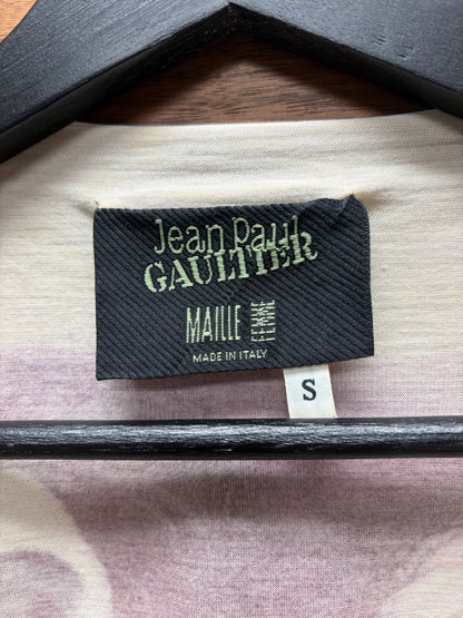 Vintage Jean Paul Gaultier ‘69’ Sheer Mesh Top with Patch Appliqué