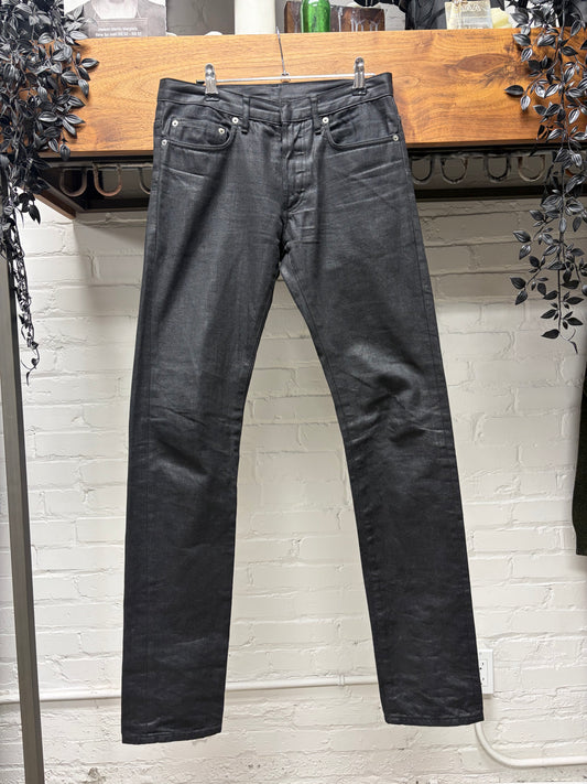 AW2007 Dior Homme by Hedi Slimane ‘Navigate’ Waxed Black Skinny Jeans