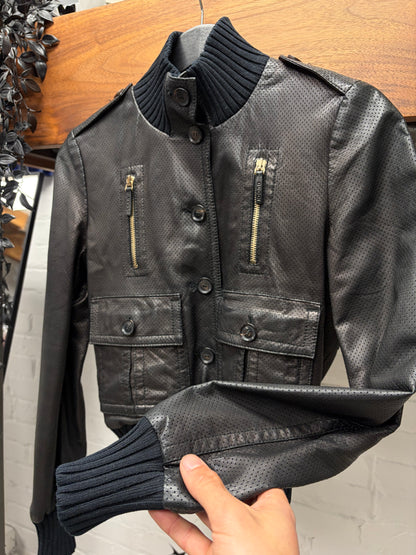 SS2005 Gucci by Frida Giannini Black Lambskin Leather Bomber Jacket