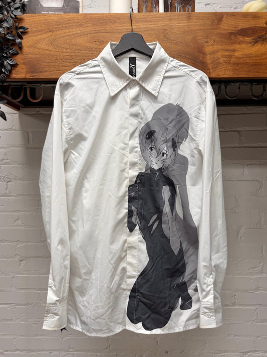 Yohji Yamamoto Ground Y ‘Evangelion’ Neon Genesis White Button Up Shirt