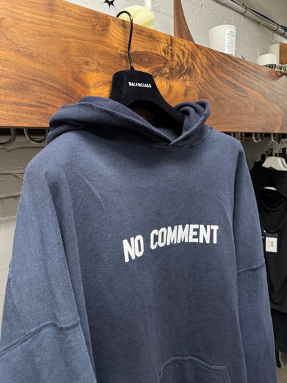 SS2022 Balenciaga ‘No Comment’ Faded & Distressed Pullover Hoodie