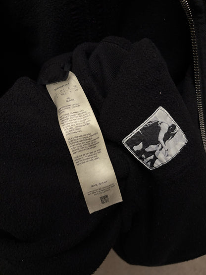 Rick Owens ‘Gimp’ Full Zip Black Eyelet Cutout Cotton Zip-Up Hoodie