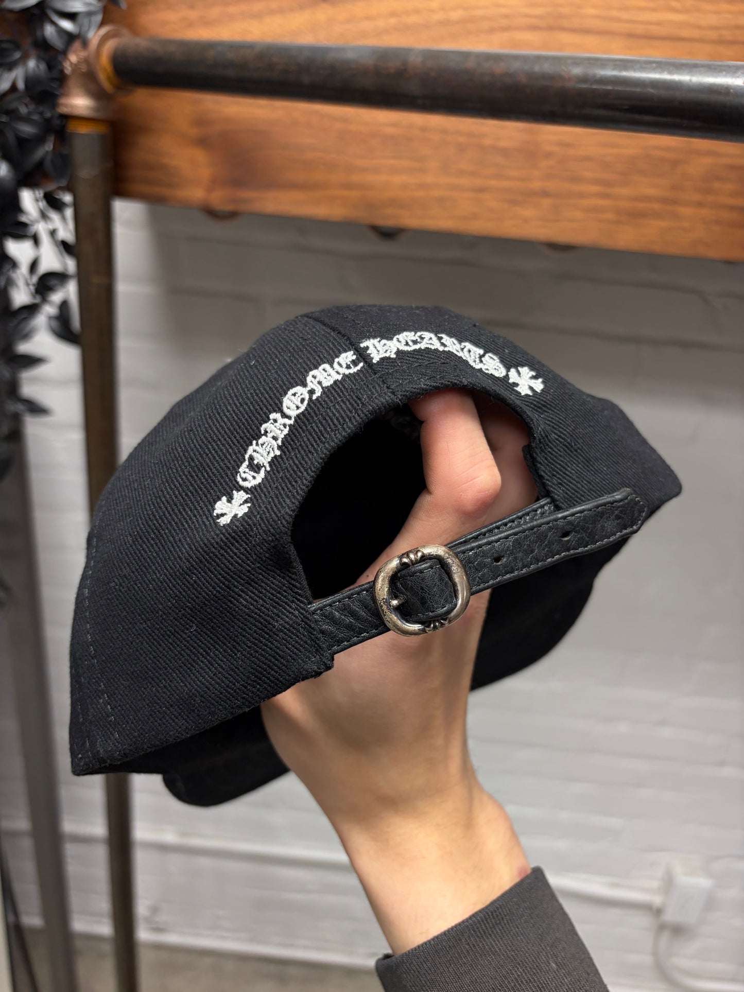 Chrome Hearts x Matty Boy ‘Chomper’ Black Leather ‘Oval Strap’ Hat