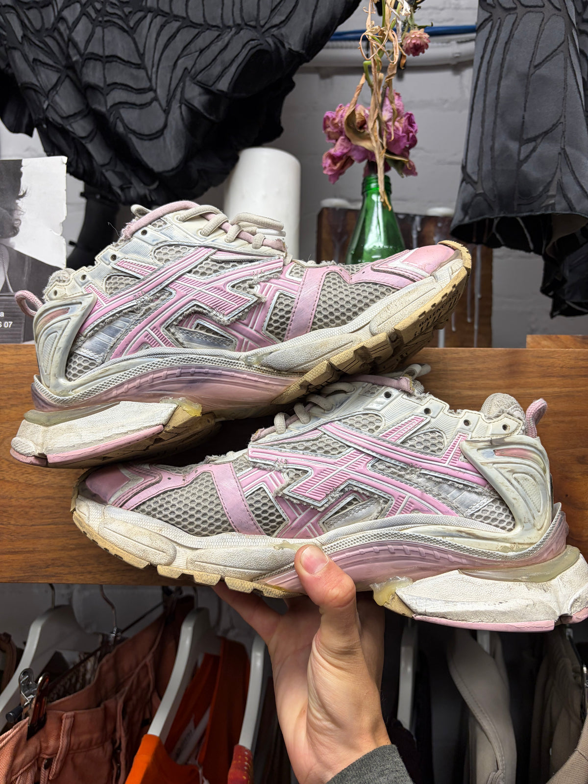 Balenciaga ‘Runner’ Pink/Grey Low Top Sneakers