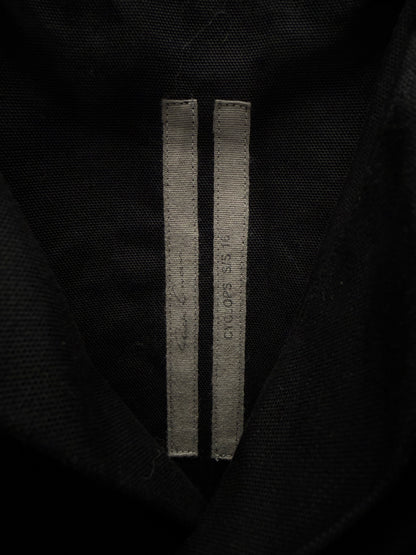 SS2016 Rick Owens ‘Cyclops’ Black Flap Pocket Cotton Outershirt