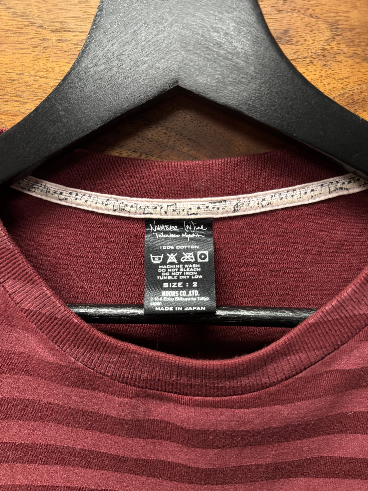 OG Number (N)ine ‘Glitter’ Miyashita Era Red Striped T-Shirt