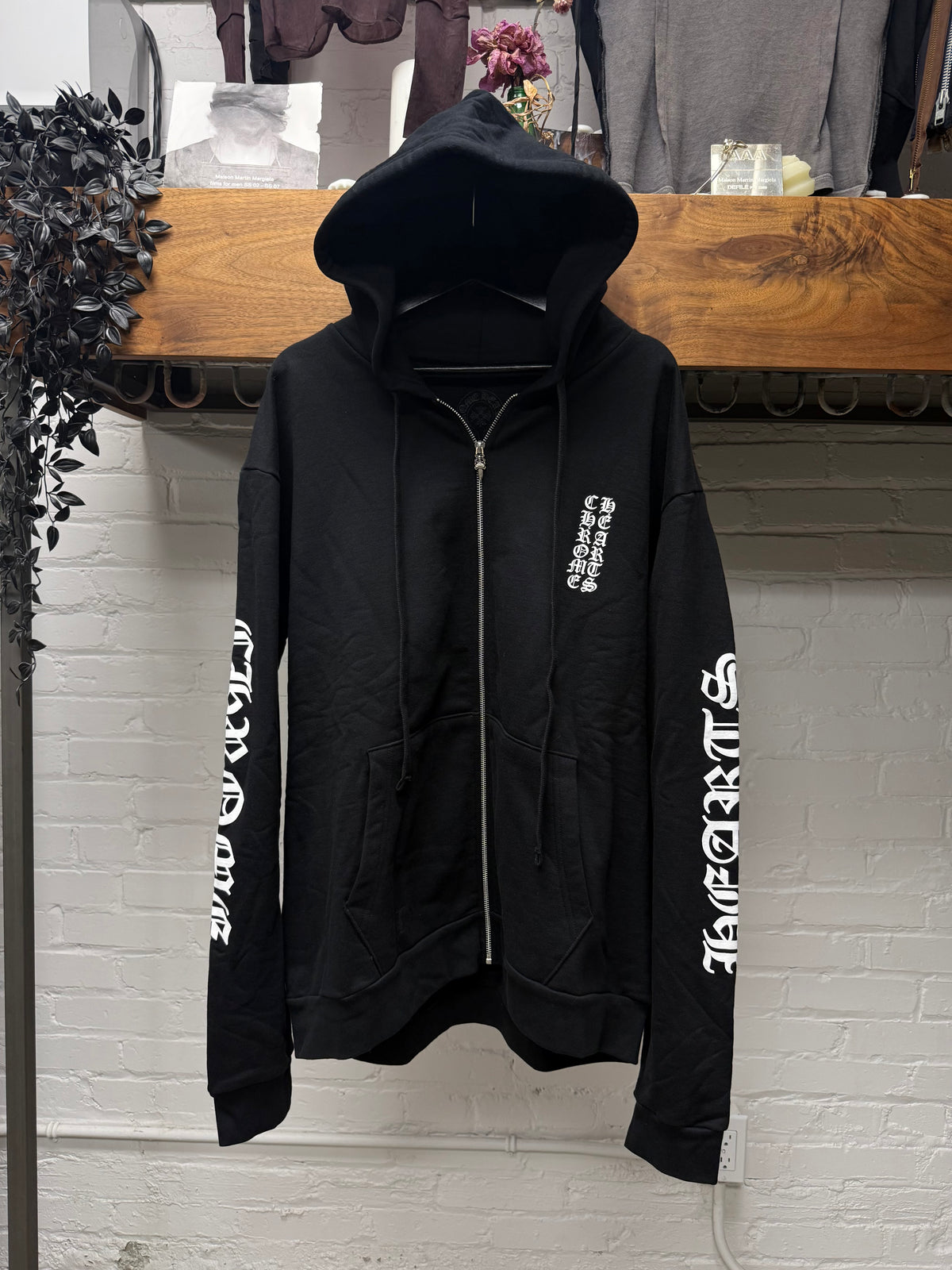 Chrome Hearts BRAND NEW ‘Y-Not’ Logo Black .925 Silver Zip-Up Hoodie