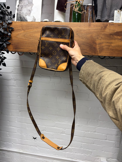 Louis Vuitton ‘Danube’ Brown Leather Monogram Side-Bag