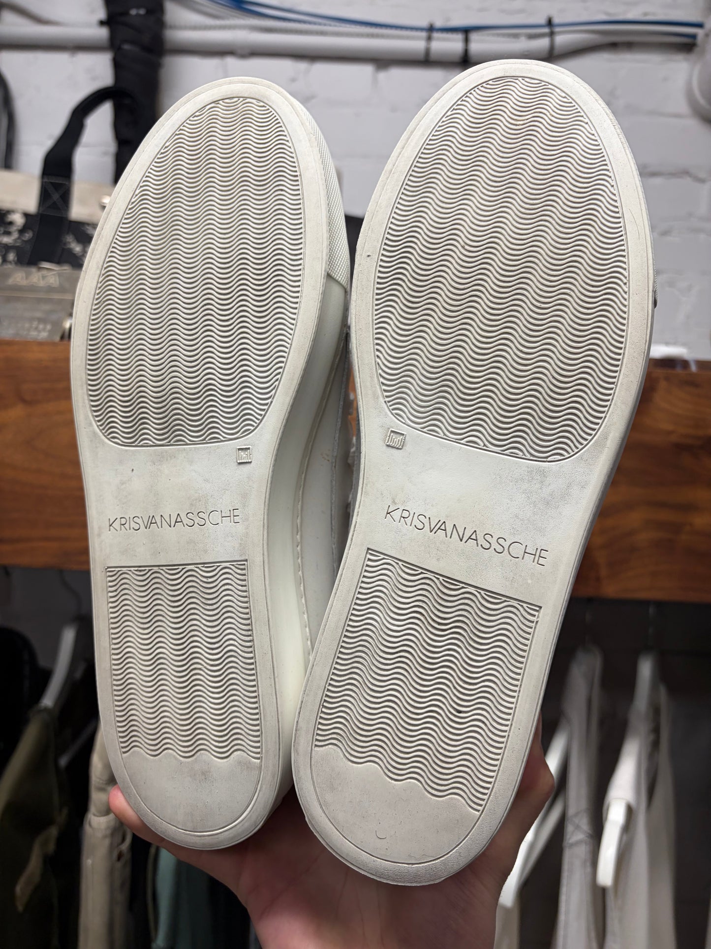 Kris Van Assche Multi-Lace White High Top Sneakers