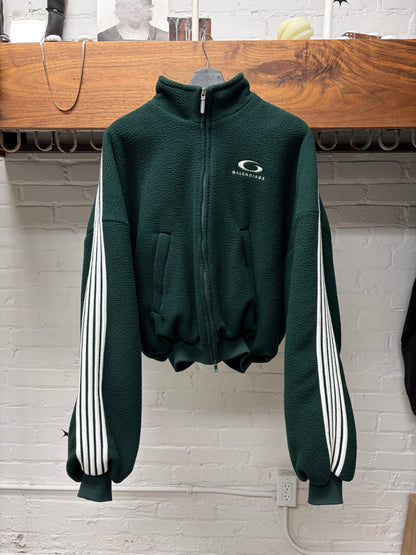 SS2025 Balenciaga ‘Sports Loop Icon’ Cropped Green Heavy Fleece Jacket