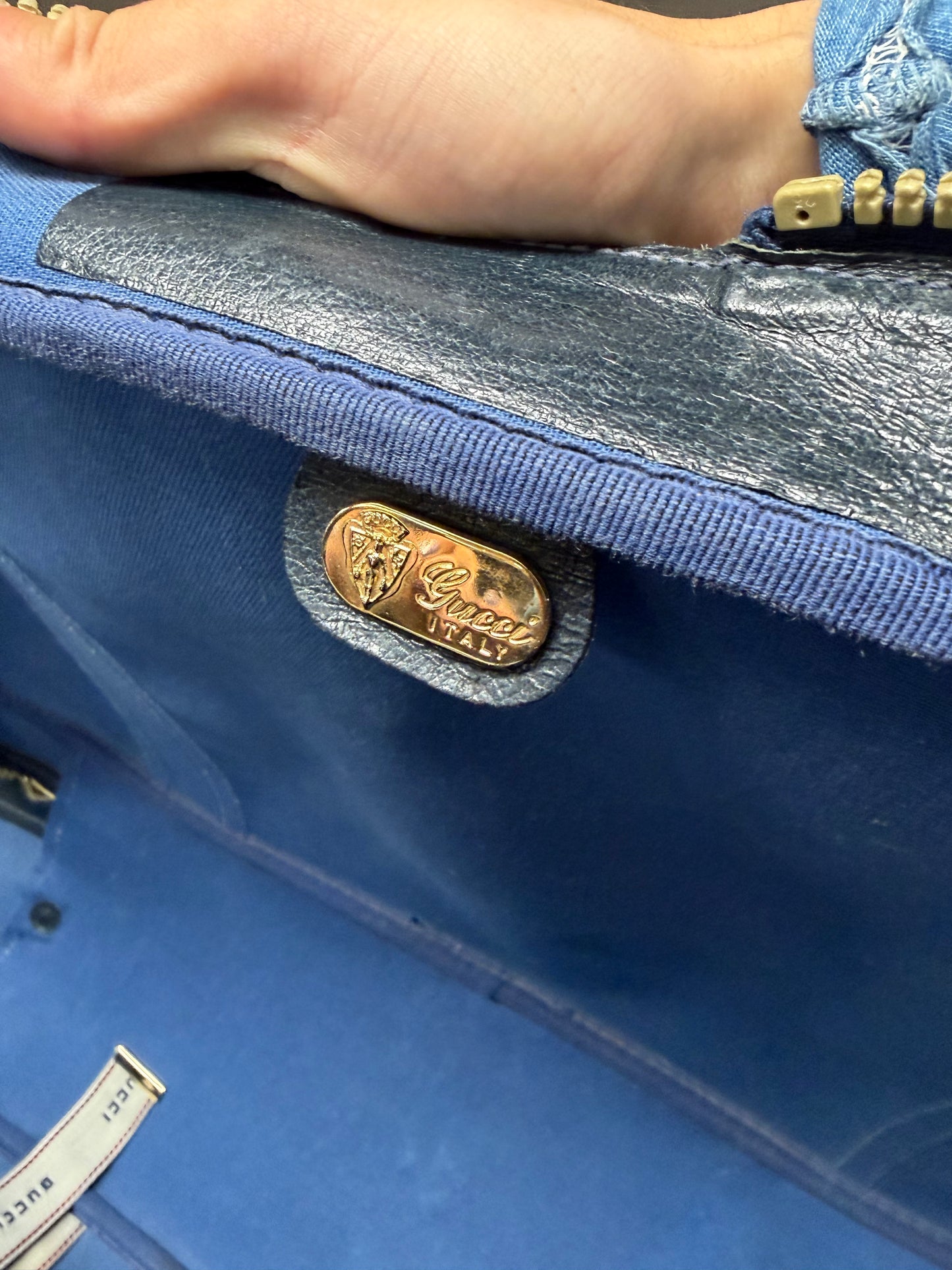 Vintage 1980s Gucci ‘Guccisima’ Monogram Top Handle Canvas Large Luggage Bag