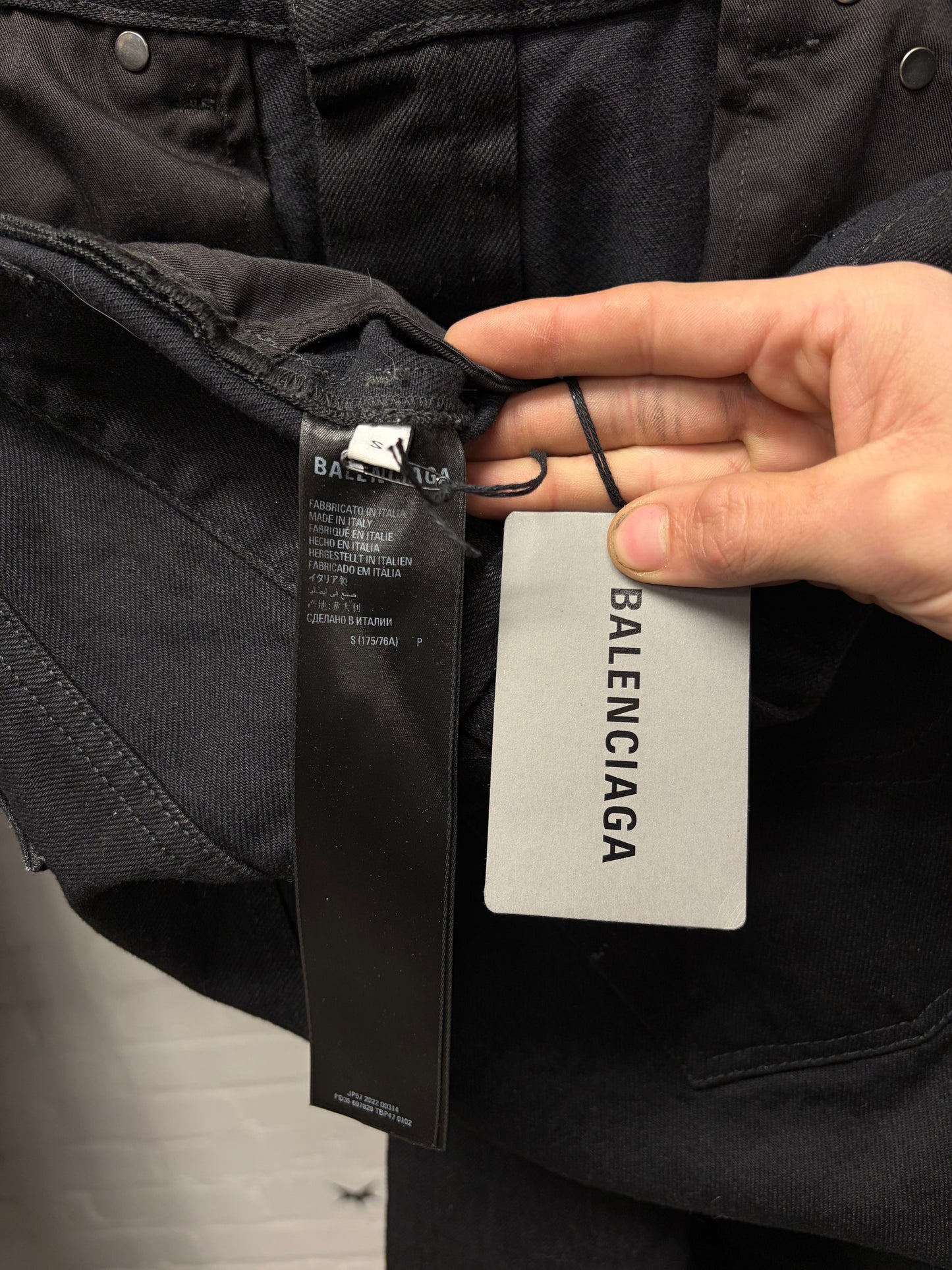 2022 Balenciaga ‘Lost Tape’ Heelbite Black Flared Leg Denim