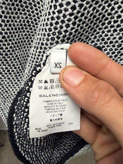 2013 Balenciaga White Mesh Layered Knit Sweater