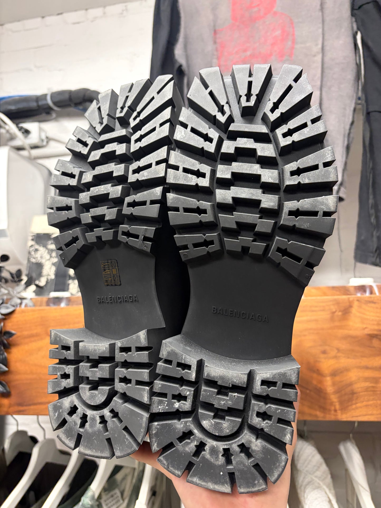 Balenciaga ‘Trooper’ Black Square Toe Combat Boots