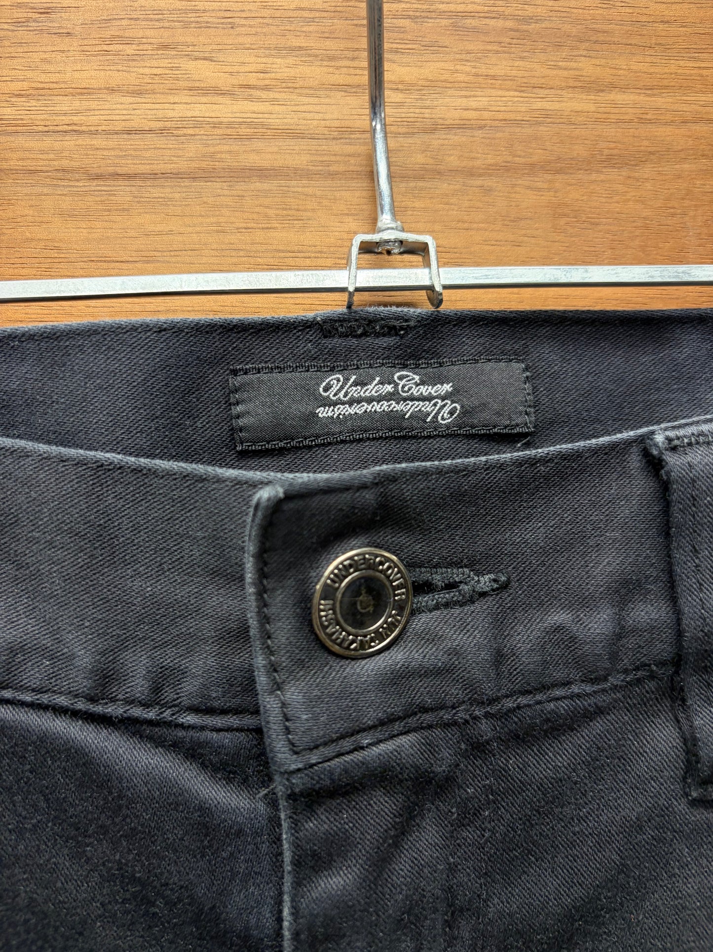 Undercover ‘Patti Smith’ Bolt Embroidered Logo Black ‘Released Hem’ Black Skinny Jeans