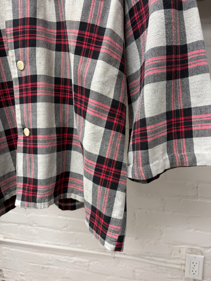 Y’Ssacs by Yohji Yamamoto Baseball Sleeve Plaid Shirt