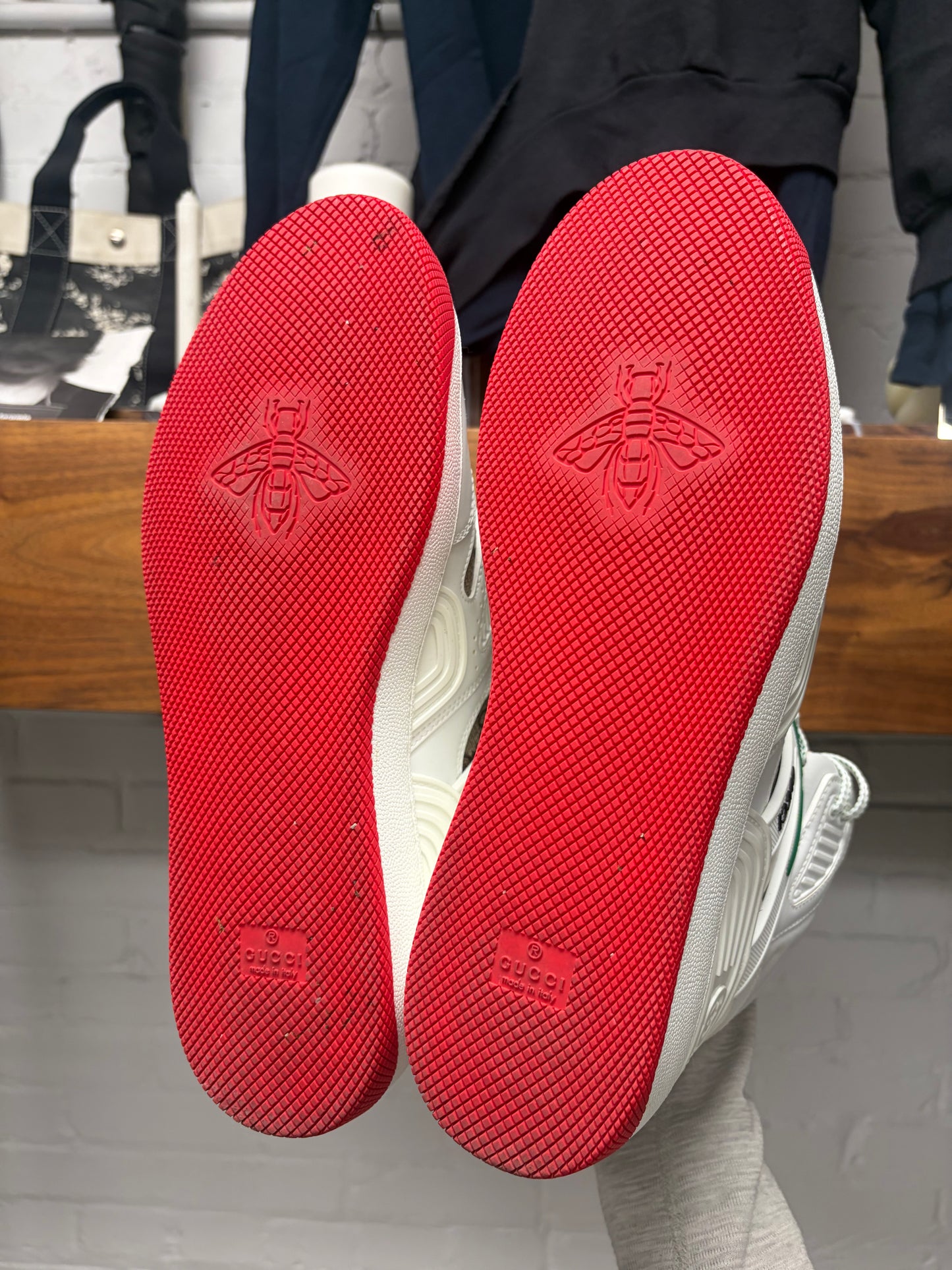 Gucci ‘Basket High’ White/Demetra Red Sneakers