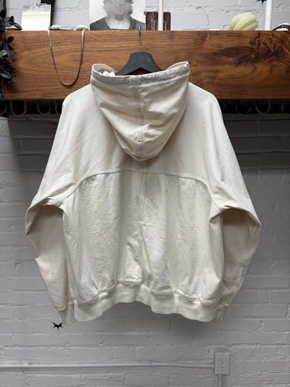 SS2022 Rick Owens ‘Fogachine’ Natural White Zip Up Hoodie