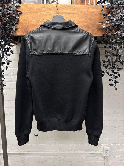 AW2005 Dior Homme by Hedi Slimane ‘In the Morning’ Black Ribbed Sleeve Leather Jacket