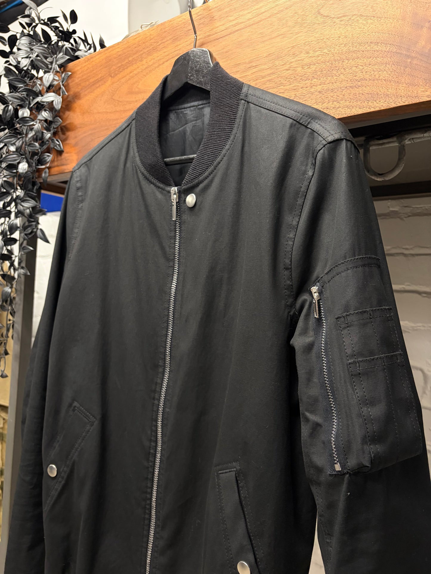 SS2019 Rick Owens ‘Babel’ Mainline Black Classic ‘Flight’ Bomber Jacket