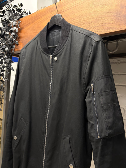 SS2019 Rick Owens ‘Babel’ Mainline Black Classic ‘Flight’ Bomber Jacket