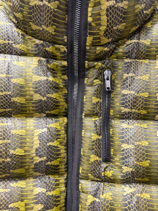 AW2023 Rick Owens ‘Luxor’ Genuine Acid Boiga Snake ‘Gimp’ Zip Puffer Vest